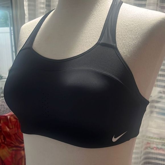 NIKE Dri-Fit Racer Back Black Sports Bra Women’s Medium - Picture 4 of 6